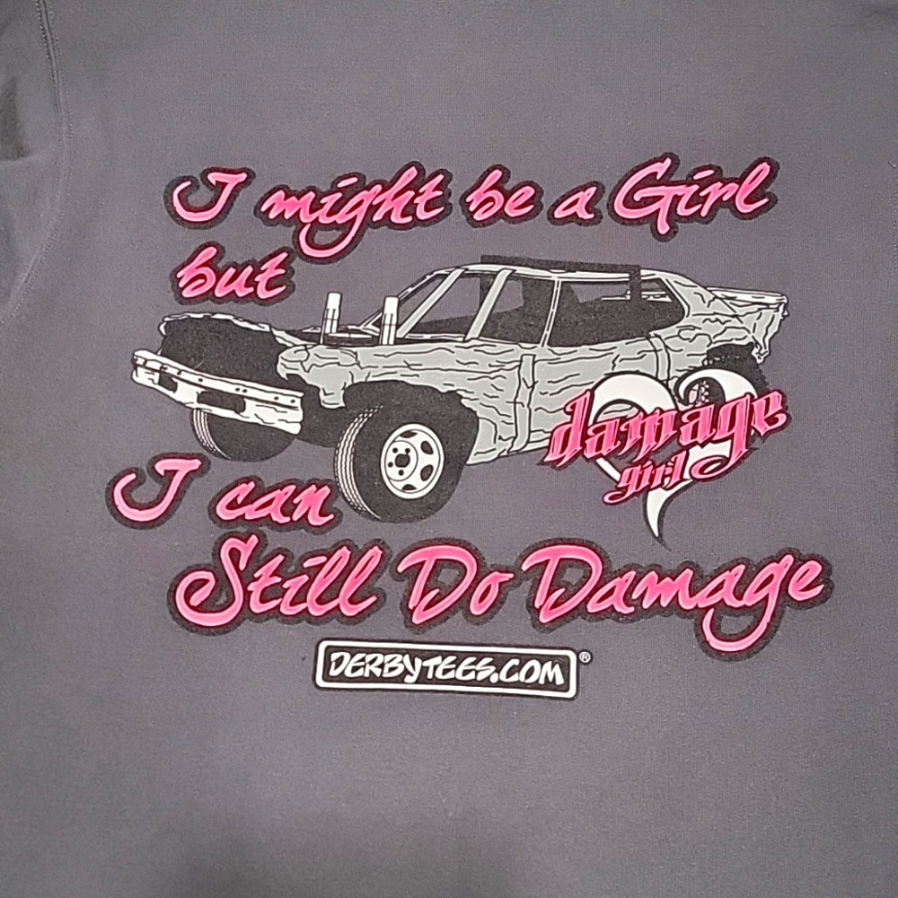 DerbyTees Grey "Damage Girl" Hoodie